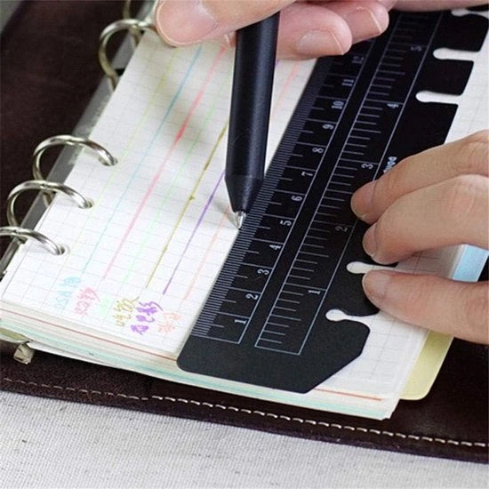 Linea per Organizzatore di Notebook A5 in Plastica Nero per Aggiornamenti 6-Ring