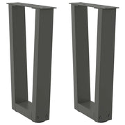Set di 2 gambe per tavolino da caffè a forma di V 28 x 42-43,3 cm con piedini regolabili stile moderno acciaio antracite 02_0056910