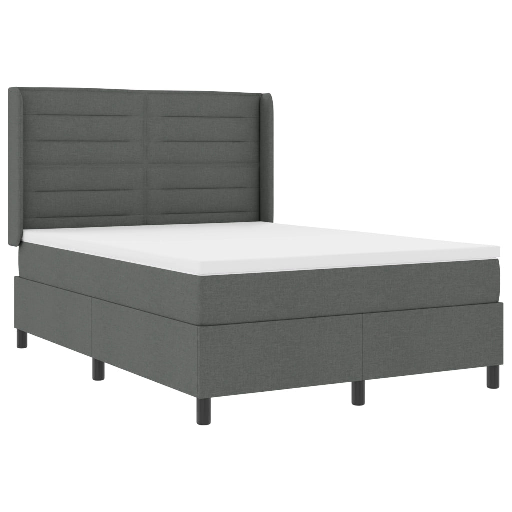 Letto a molle di vitaXL con materasso grigio scuro 160x200 cm in tessuto