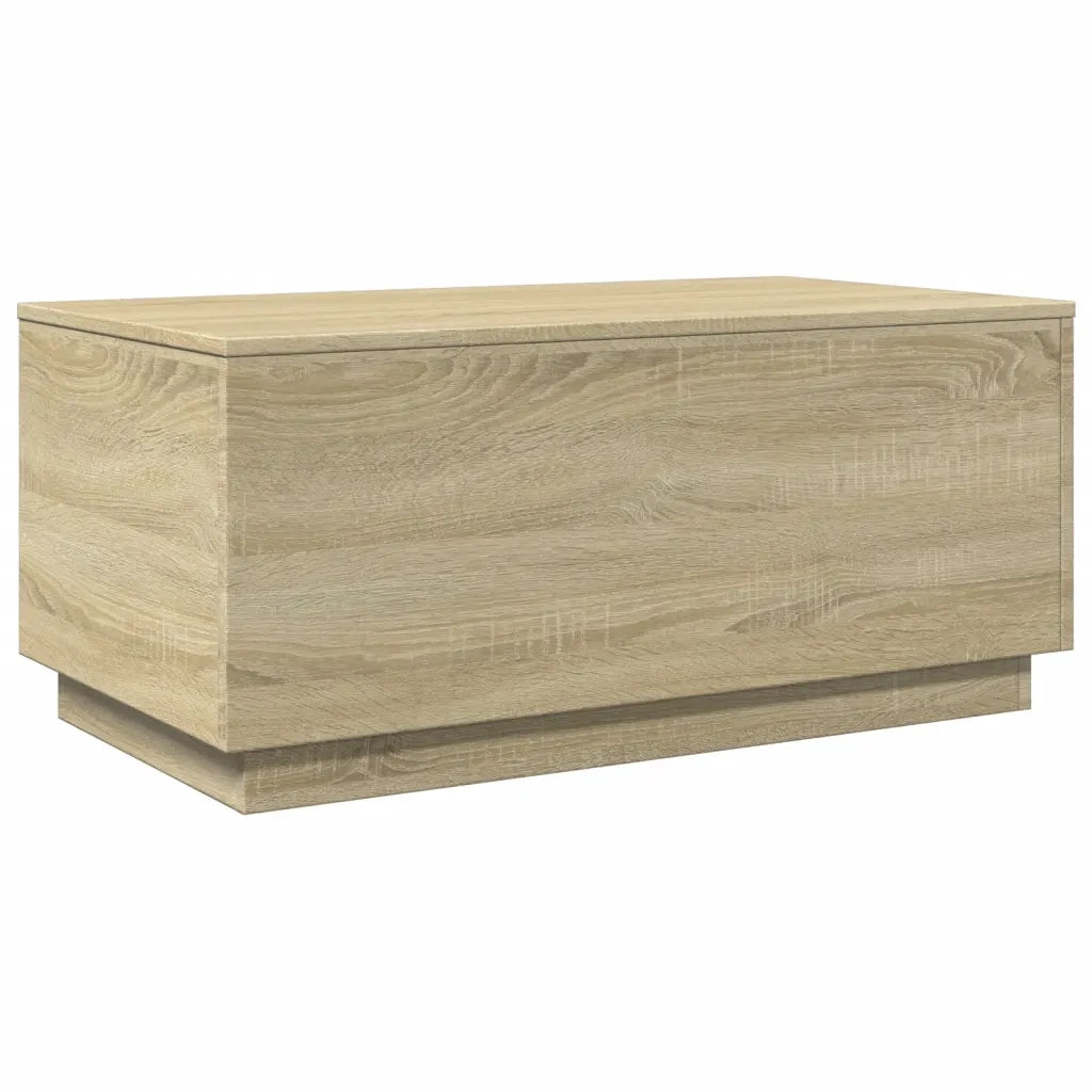 vidaXL Tavolino da Soggiorno con Luci LED Rovere Sonoma 90x50x40 cm
