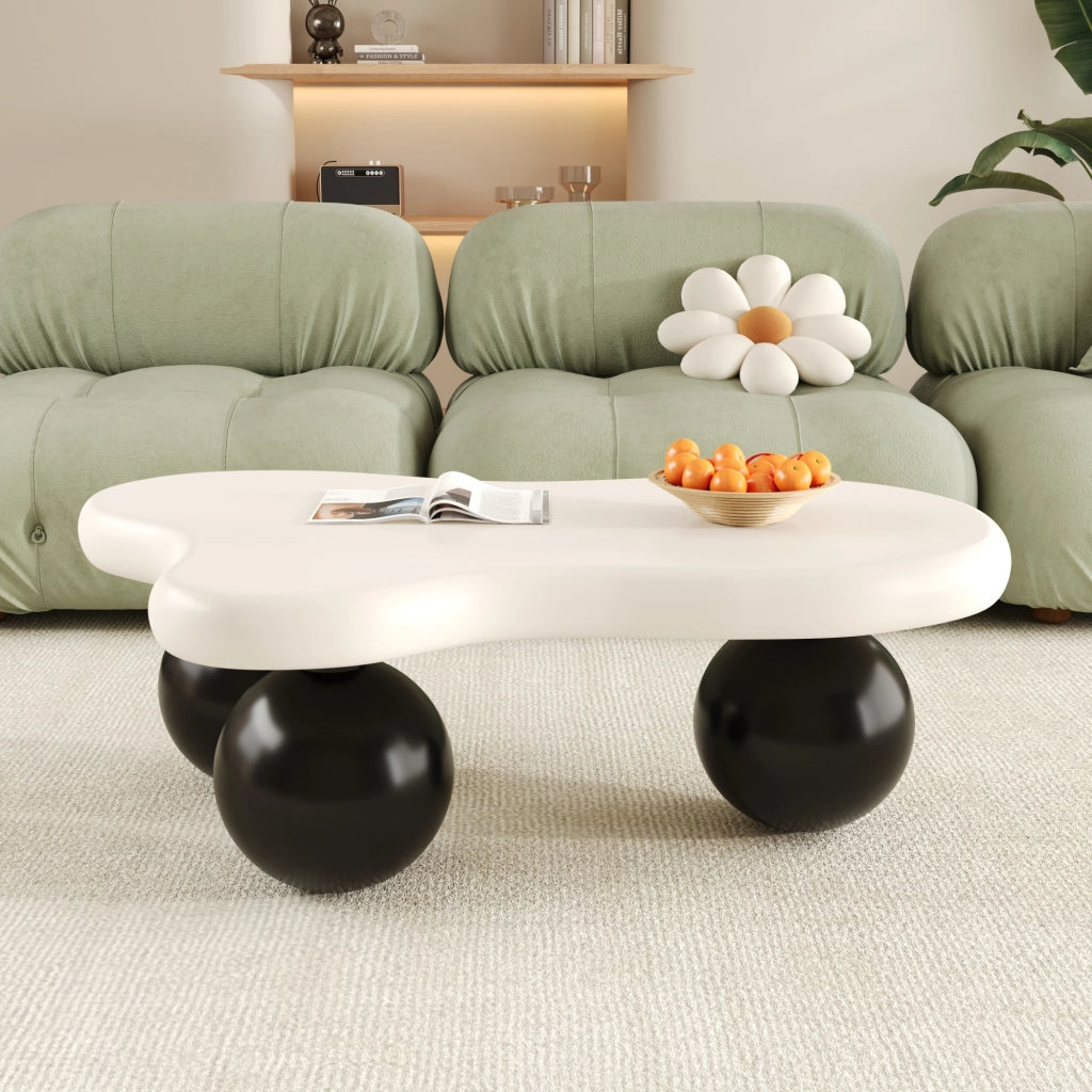 TAVOLINO Cloud 95 x 62,5 x 32 cm MDF Nero/Bianco con LED 16 colori