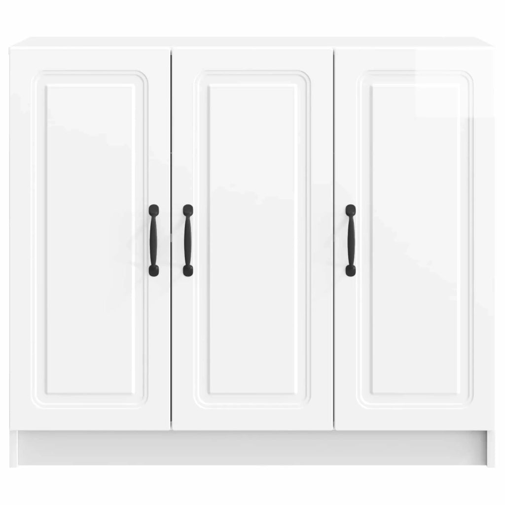 Credenza Bianco Lucido 89 x 34,5 x 77 cm Legno ingegnerizzato 895799