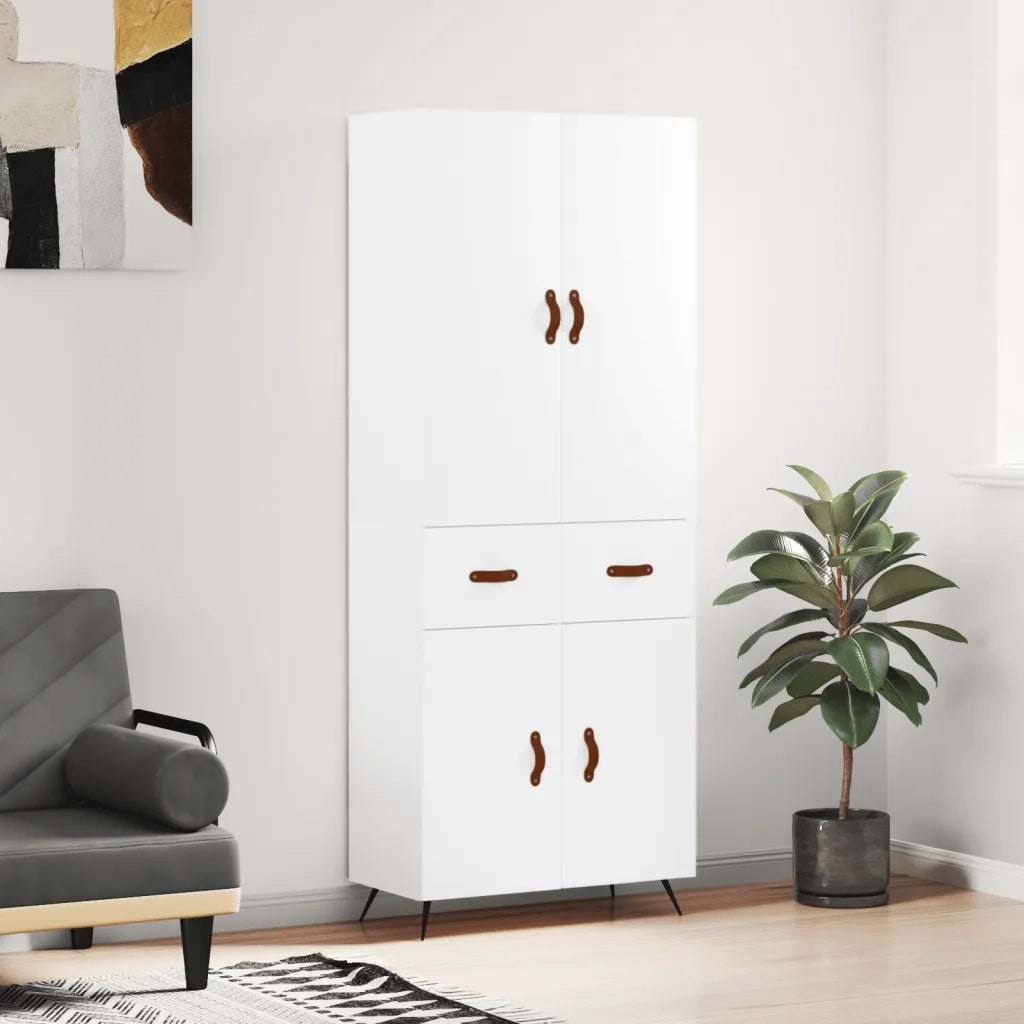 Credenza Bianca 69,5x34x180 cm in Legno Multistratocod mxl 78068