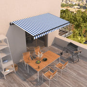 Tenda da Sole Retrattile Automatica 450x350 cm Blu e Bianca 3069206