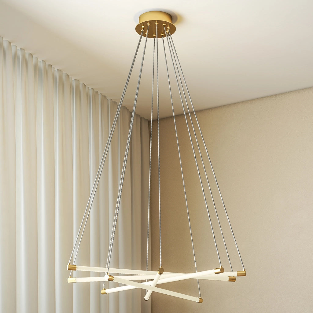 Lampada a LED a soffitto 50W 5 tubi luce regolabili ¨C zephmum ¨C Oro Bianco