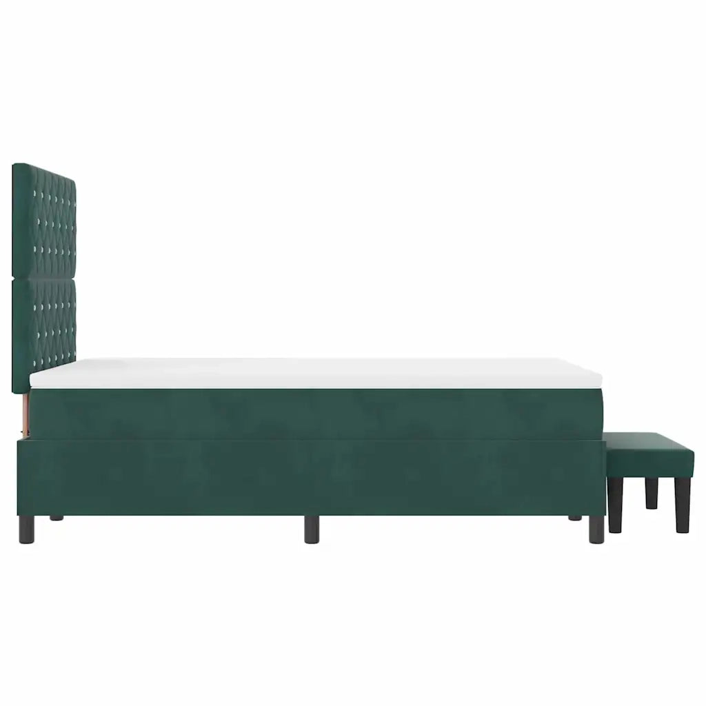 Letto a molle con testiera Verde Scuro 200 x 120 cm Velluto 3344441