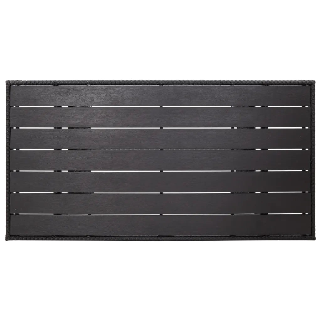 Tavolo da Giardino Nero 120x70x66 cm in Polyrattan 316585