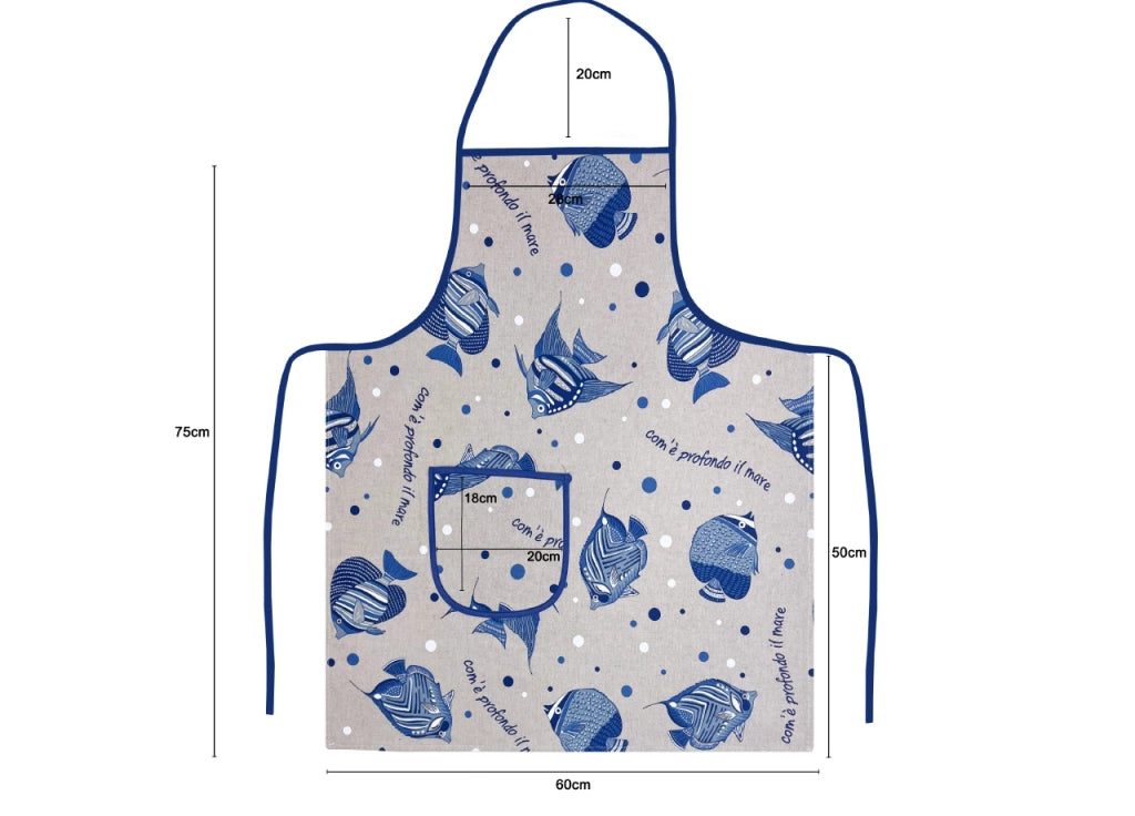 Pack 2 Pezzi Grembiule Alto Pettorina Cucina Chef Casa Con Tasche Maldive