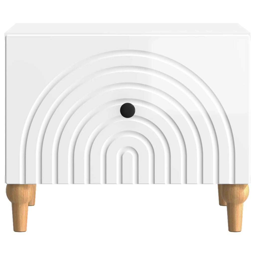 Tavolino da salotto | Tavolino da caff¨¨ | Tavolino da Soggiorno con cassetto Bianco Lucido 49 x 50 x 40 cm
