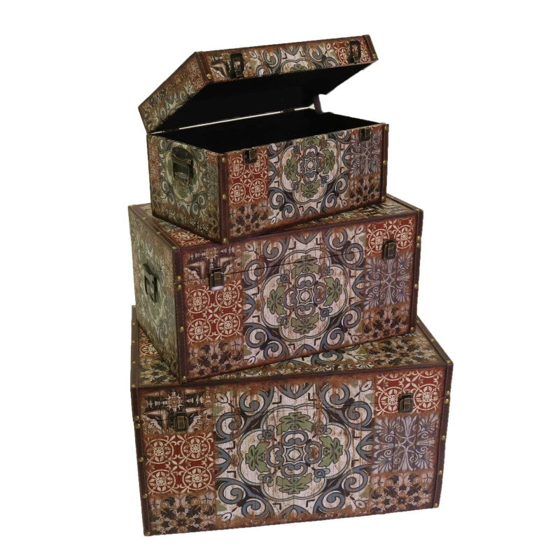Baule ecopelle 1-3 mandala rettangolarecm 59x36h33