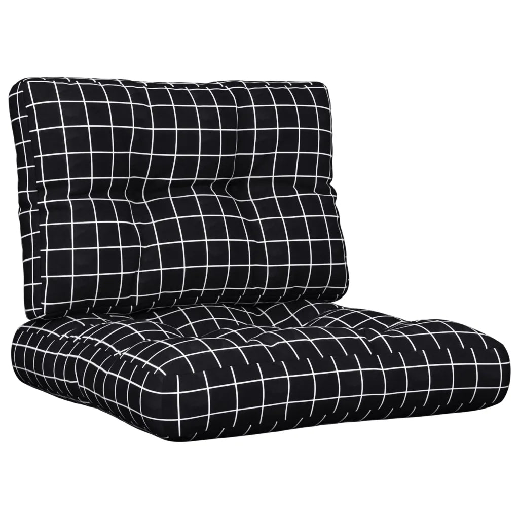 Cuscini per Pallet 2 pz Neri Motivo a Quadri Tessutocod mxl 71408