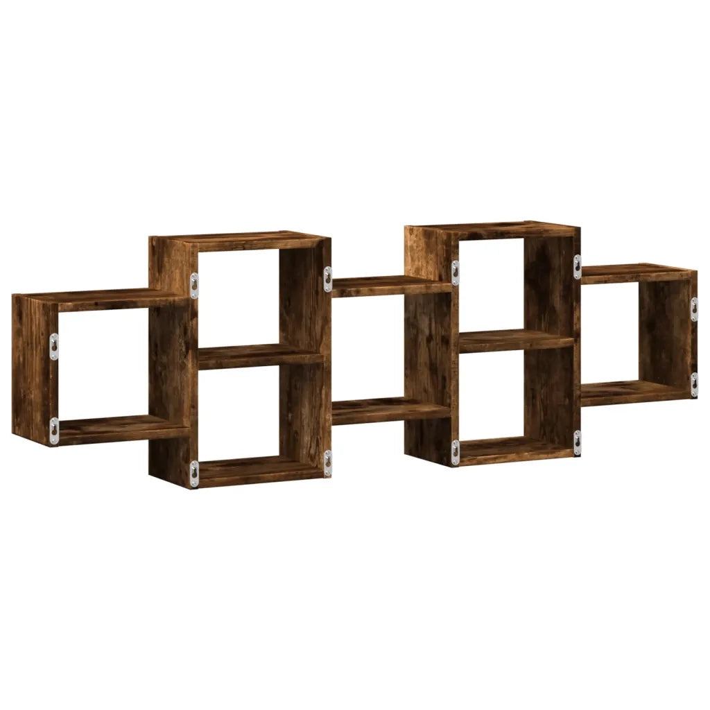 Mensola a Muro Rovere Fumo 129x18x42 cm in Truciolato 853222