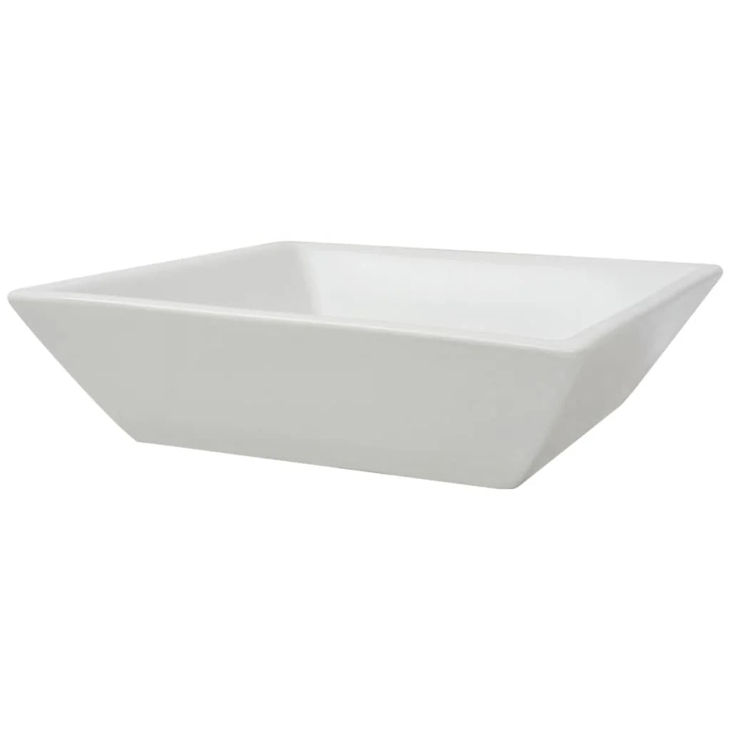 Lavabo quadrato in ceramica 41,5 cm lavabo da appoggio bianco 02_0002531