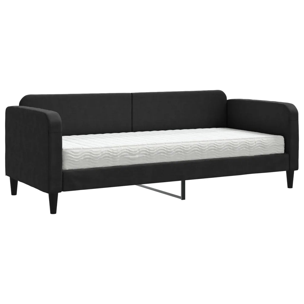 Divano letto | Sof¨¤ letto | Letto singolo con Materasso Nero 80x200 cm in Tessuto
