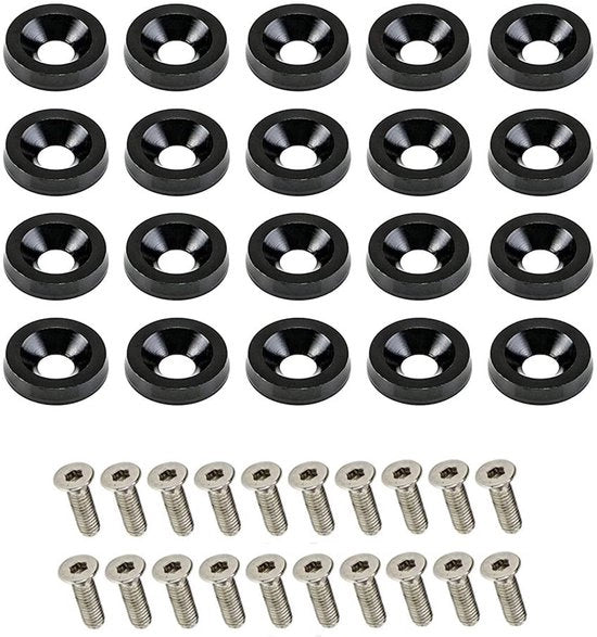 Kit di Pulizia Bumper da 20 pezzi - Alluminio/Acciaio Inox - Anello Bumper - Viti - Resistente alla Corrosione - Materiale di Alta Qualità - Set di Viti