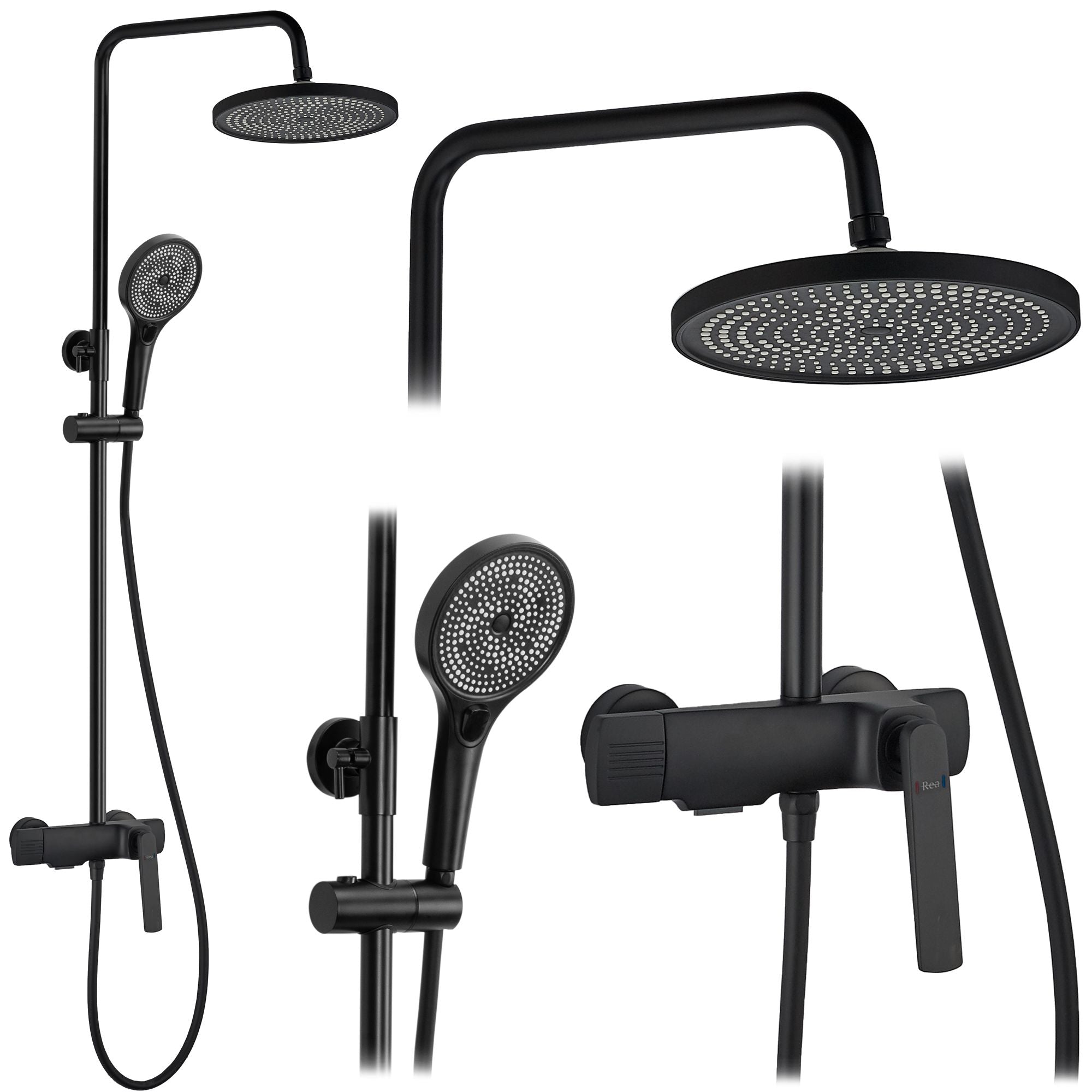 Set Doccia Rea Rebel Black Matt