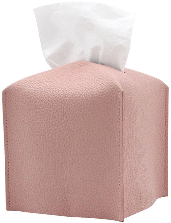 Scatola per Tovaglioli - Contenitore per Tovaglioli in Pelle PU - 13*13*13cm - Organizzatore per Tavola da Pranzo - Lavagna - Rosso