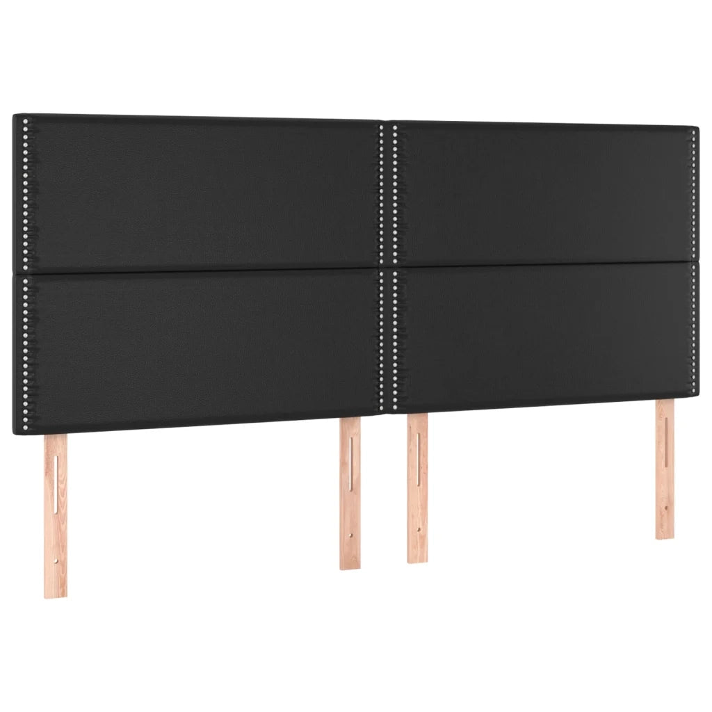 Giroletto con Testiera-Struttura Letto con testiera Nero 200x200 cm in Similpelle 596701