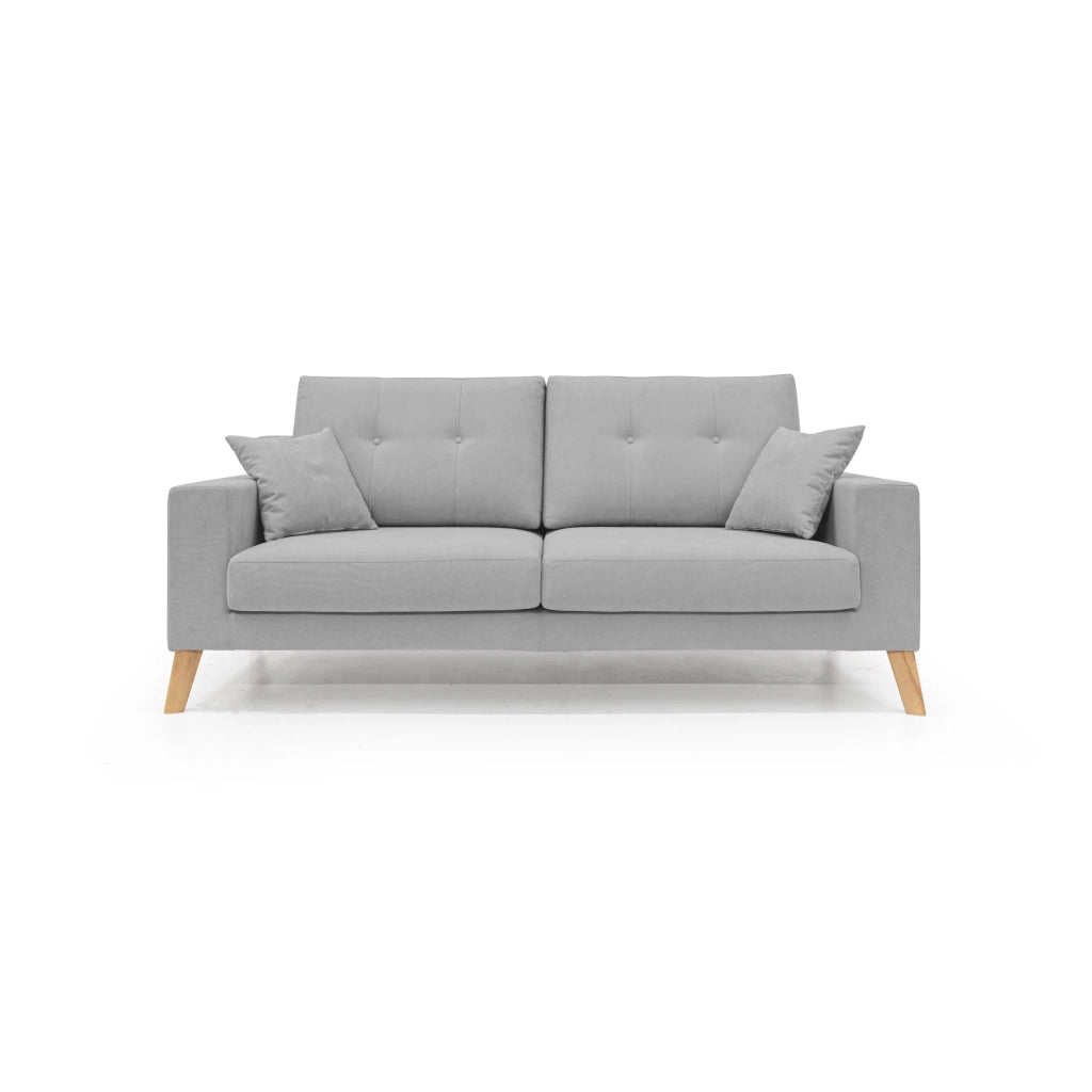 Danish Divano moderno in tessuto morbido impermeabile T02 146 cm grigio chiaro
