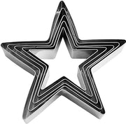 Set di stampi a forma di stella in acciaio inossidabile per biscotti, set di 5 pezzi, per biscotti di Natale, biscotti mini, biscotti fondente, stampi a forma di stella con punte per biscotti di Natale.