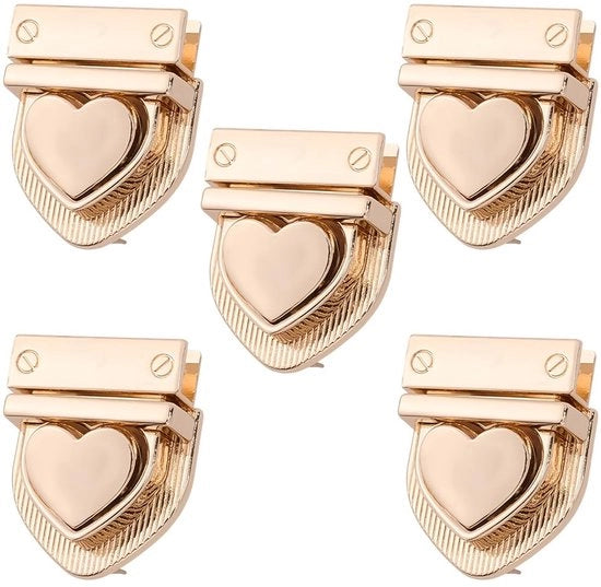 5 pezzi di chiusura a forma di cuore in metallo per accessori