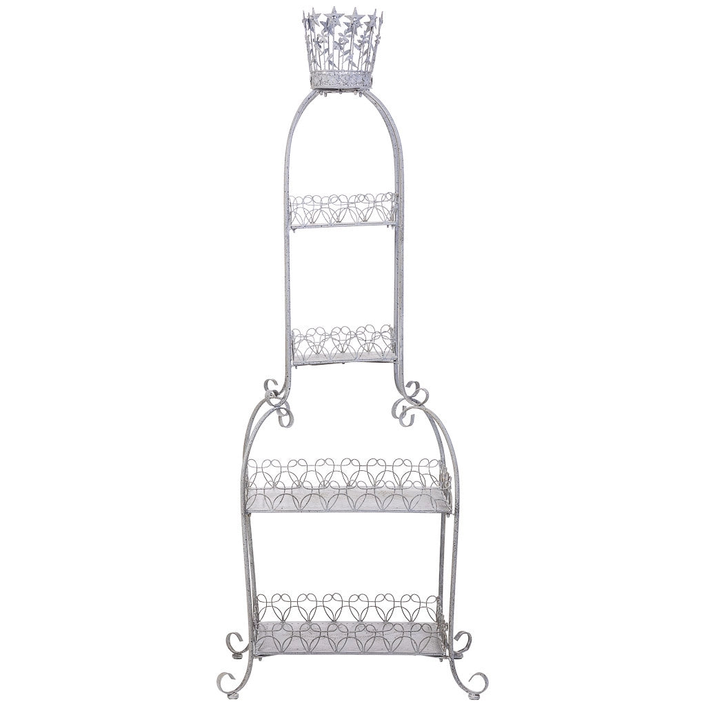 Espositore in metallo con 4 ripiani cm grigio 73,03x48,9x188,6h