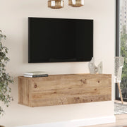 Mobile Porta TV Lapinlahti con Anta a Ribalta Consolle da Parete 100 cm - Rovere Rustico [en.casa]