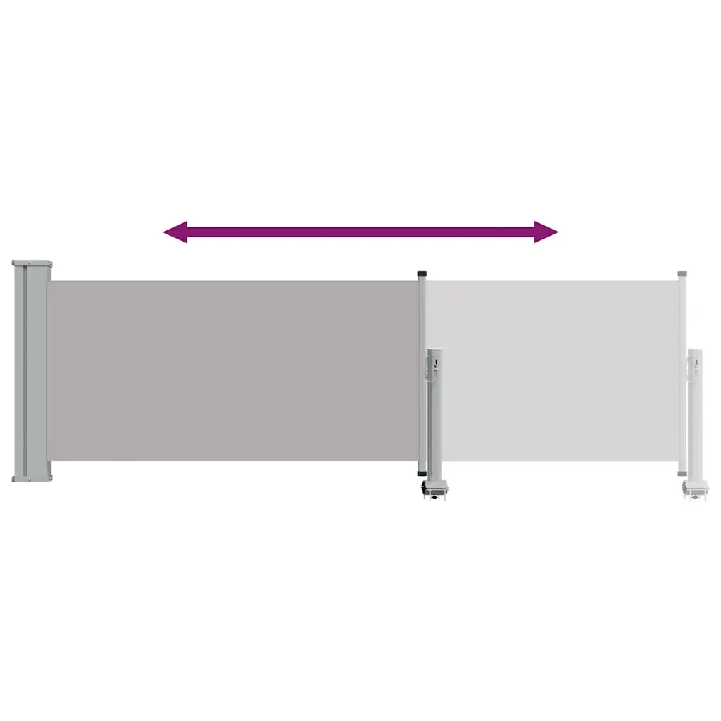 Tenda Laterale Retrattile per Patio-Tenda parasole per balcone 80x300 cm Grigia