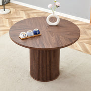 Tavolo da pranzo rotondo in MDF effetto noce Ø100 cm