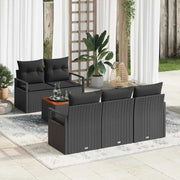 Set Divano da Giardino con archiviazione 6 pcs Nero polyrattan 3356315