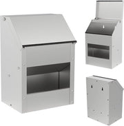 Bacino automatico per uccelli - Bacino automatico per allevamento uccelli - 5 kg - Zinato - Con coperchio - Per uccelli da cortile, polli, tacchini, oche, anatre