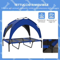 Cuccia per Cani Taglia Grande 106x76x94 cm in Acciaio e Poliestere Blu Scuro