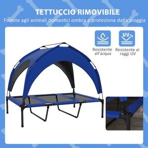 Cuccia per Cani Taglia Grande 106x76x94 cm in Acciaio e Poliestere Blu Scuro