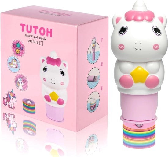 Set di timbri per bambini - Timbri adesivi, 100 timbri, album fotografico, giocattolo da assemblare, giocattolo per fidget, oggetti da collezione - 3 anni bambino bambina unicorno