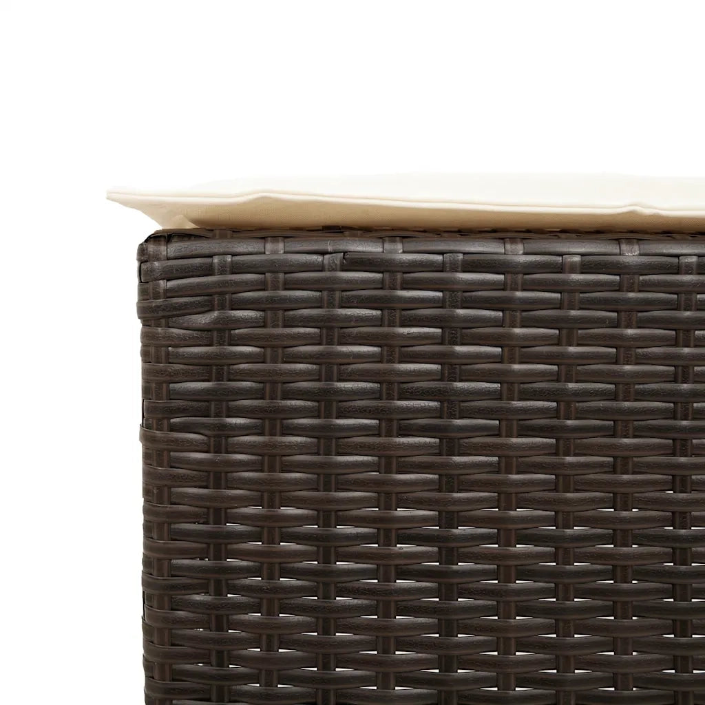 Set Bar da Giardino 5 pz | Set Salotto da Giardino con Cuscini in Polyrattan Marrone