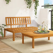 Divano componibile-Divano Centrale da Giardino Pallet in Legno Massello di Acacia