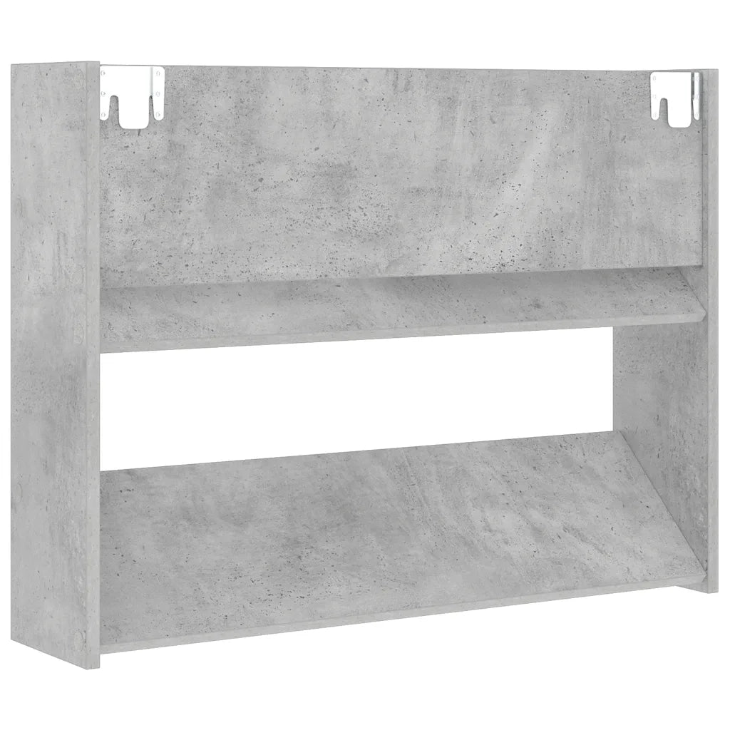 Scarpiere Muro 2pz Grigio Cemento 80x18x60cm Legno Multistrato 806750