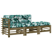 Set Divani da Giardino 3pz | Set Salotto da Giardino con Cuscini Legno Impregnato di Pino