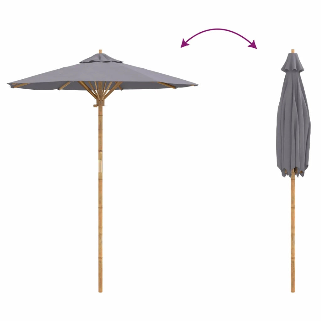 Ombrello da giardino Grigio scuro Ø 180 x 230 cm Bambù 4108085