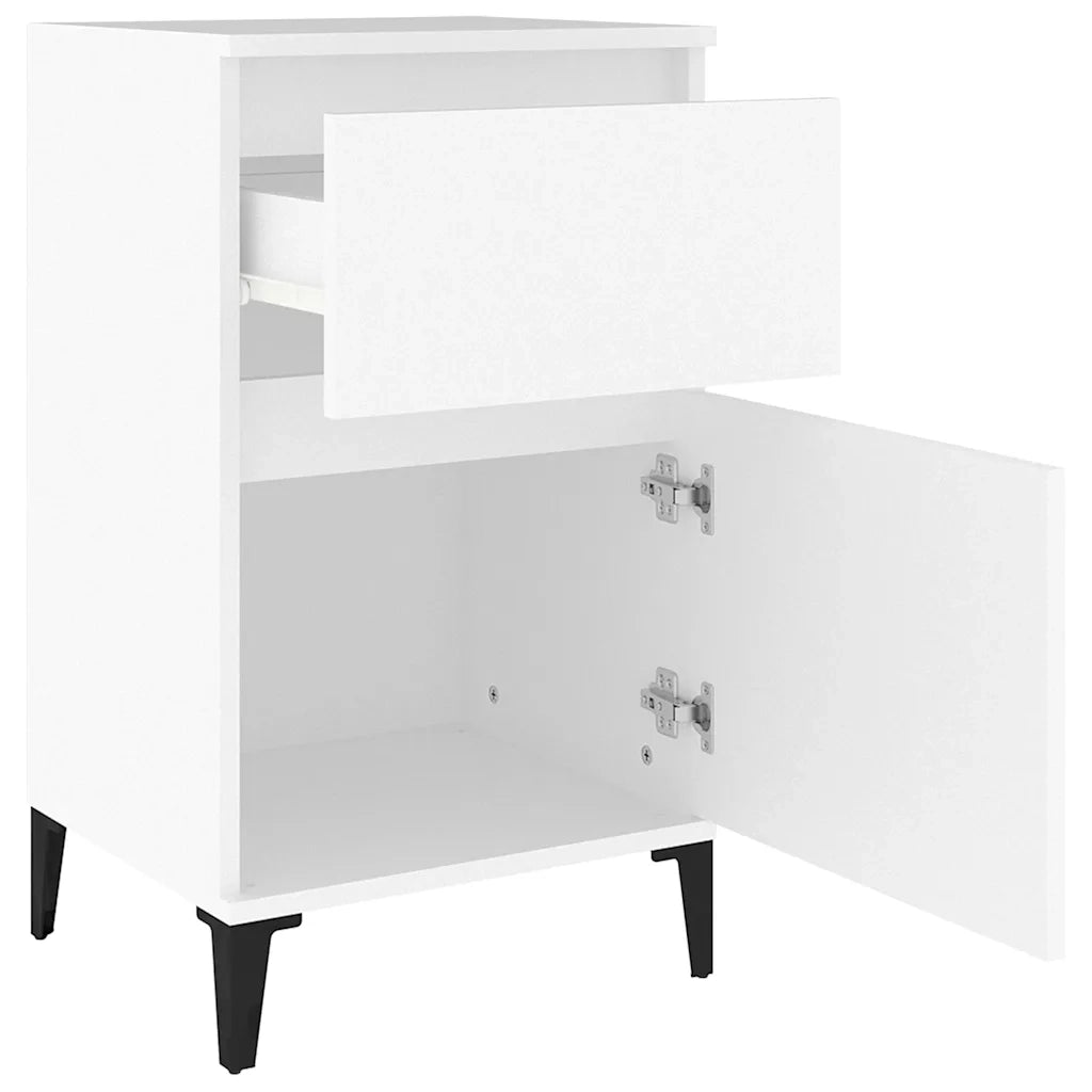Comodino-Tavolino da notte Bianco 40x35x70 cm 502565