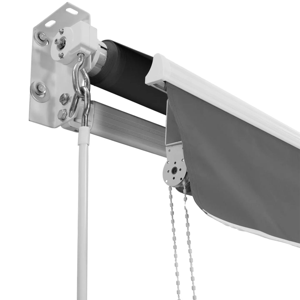 IDMarket - Toldo manual 3,95x3 M gris antracita con faldón H.1,40 M