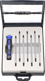 Precisie schroevendraaierset con lame intercambiabili per meccanica fine - testa a croce con foro TX interno rotondo - mini schroevendraaier per orologiaio meccanica fine - set di attrezzi in scatola di conservazione
