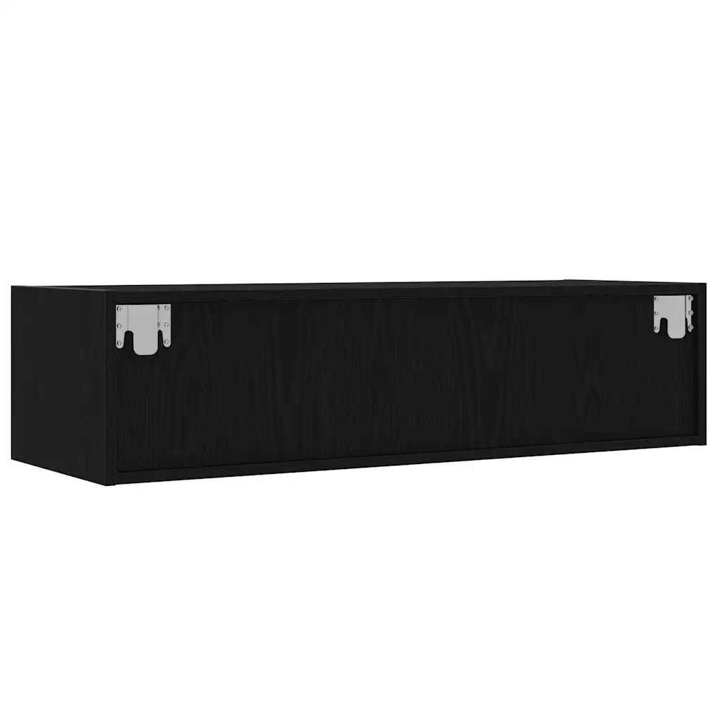 Mobile Porta TV con Luci LED Rovere Nero 100X35,5x25 cm 860239