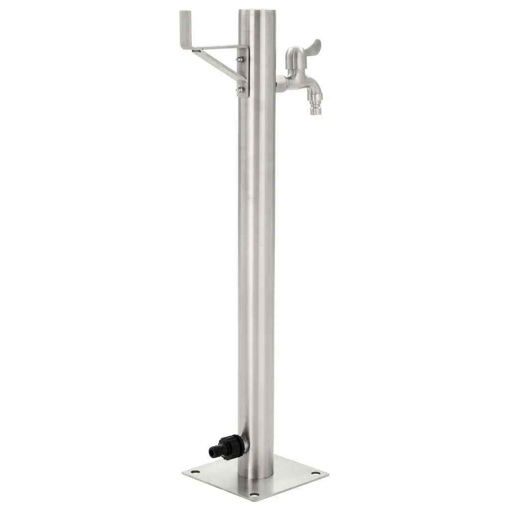 Fontanella a Colonna in Acciaio Inossidabile Rotonda 65 cm 45457
