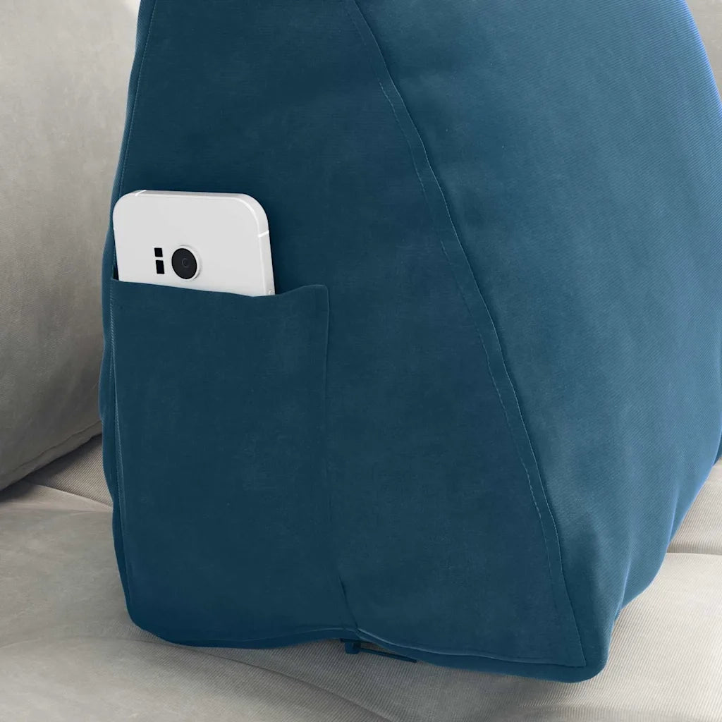 Cuscino per Schiena | Cuscino dorsale Blu 45 x 20 x 35 cm Tessuto in Cords