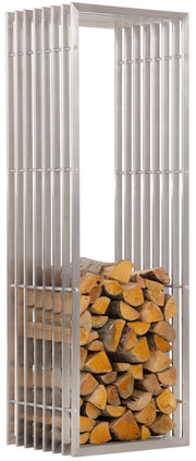 Portalegna Irving in robusto acciaio inox 40x50x150 cm