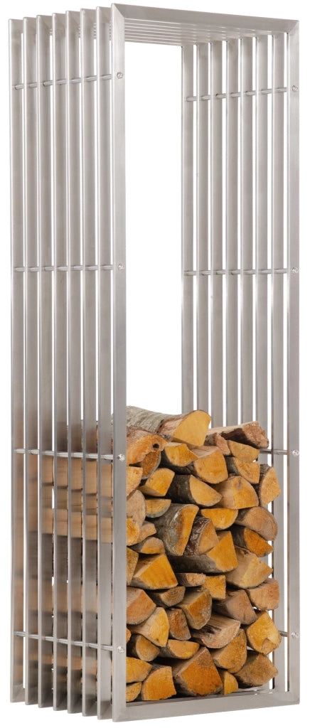 Portalegna Irving in robusto acciaio inox 40x50x150 cm