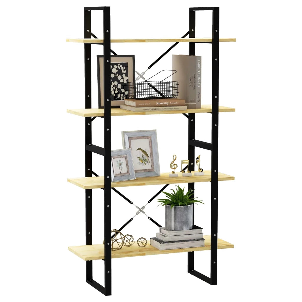 Libreria a 4 Ripiani 80x30x140 cm in Legno Massello di Pino 806462
