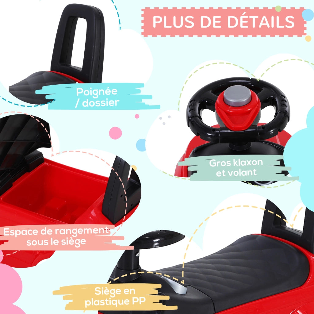 Portagiochi per Bambini con Klaxon e Contenitore ¨C Zephmum ¨C Rosso