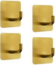 Haken per Parete Autoadesivi 4 Pezzi - Acciaio Inox - 44 mm x 44 mm - Haken per Parete Resistenti all'Acqua